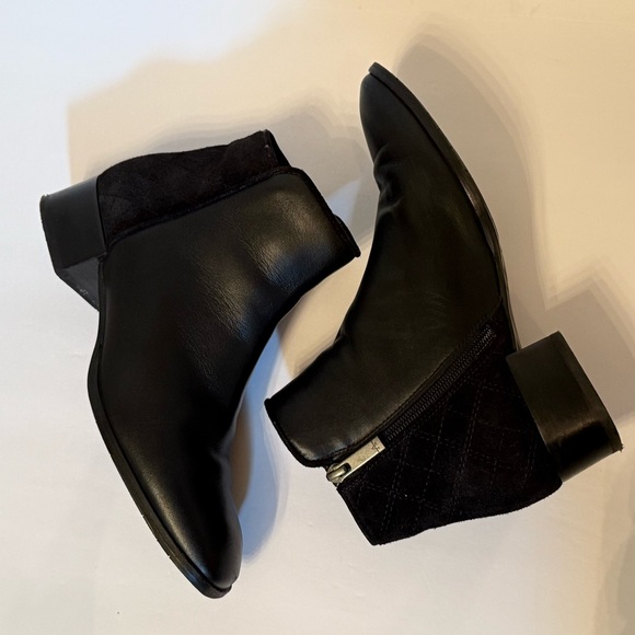 AQUATALIA SHOES ANKLE BOOTS BOOTIES BLACK LEATHER SUEDE SIDE ZIP ITALY SIZE 7 - Picture 6 of 13